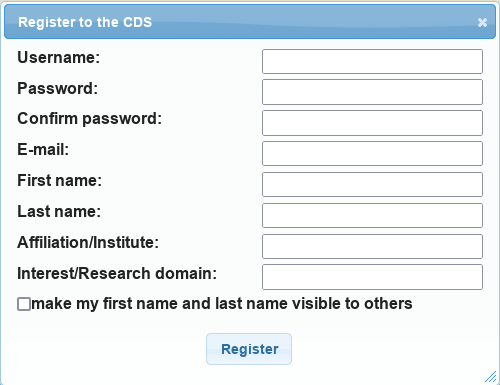 CDS login registration form