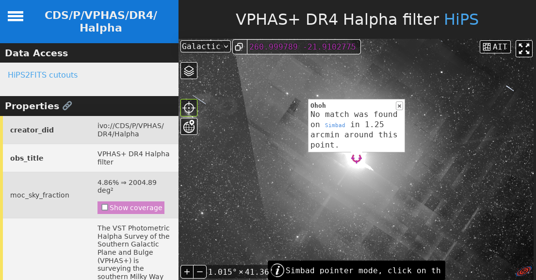 Mystery object in VPHAS+ DR4 Halpha filter
